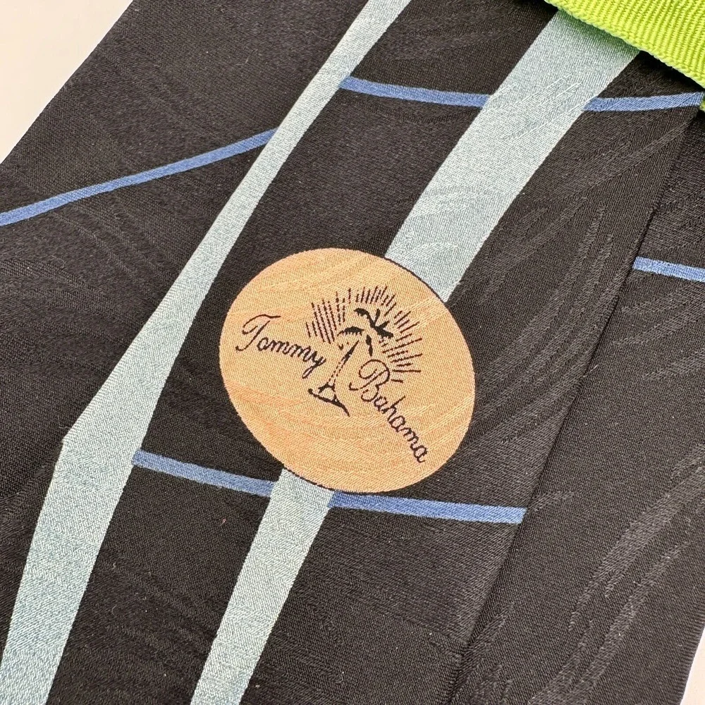 Tommy Bahama‎ Tie Black Silk Musical Notes Jazz Dance Vacation Cruise Teacher